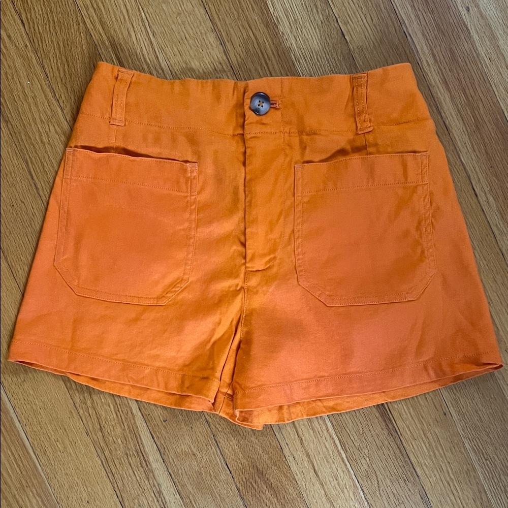 Anthropologie High Waist Orange Shorts